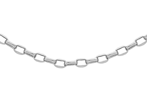 9ct White Gold 100 Diamond Cut Oval Belcher  Chain 41m/16"9