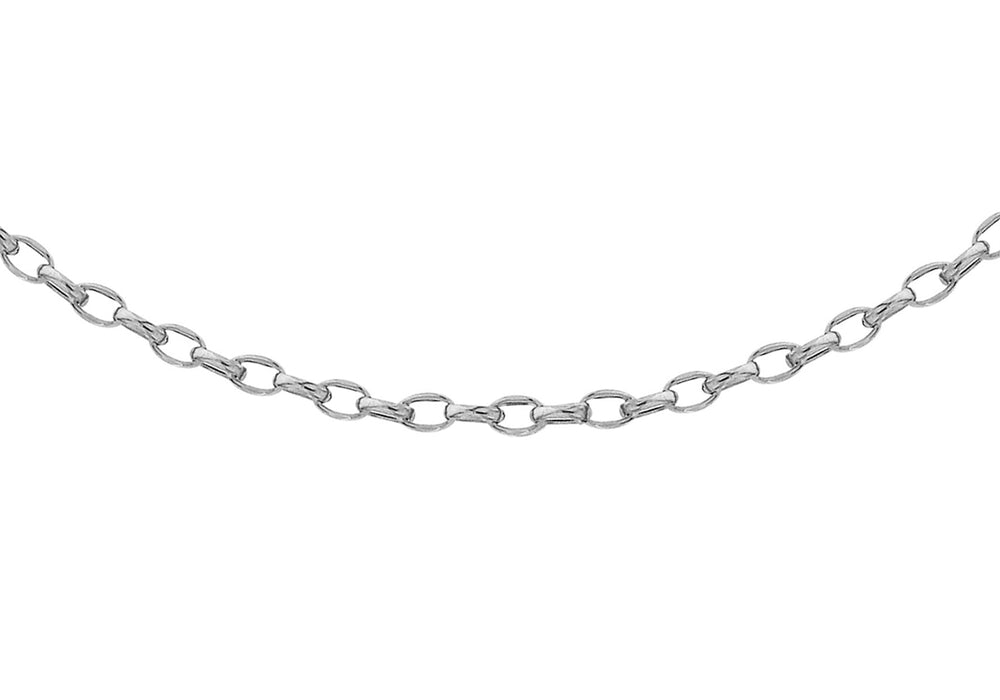 9ct White Gold 80 Oval Belcher  Chain 41m/16"9