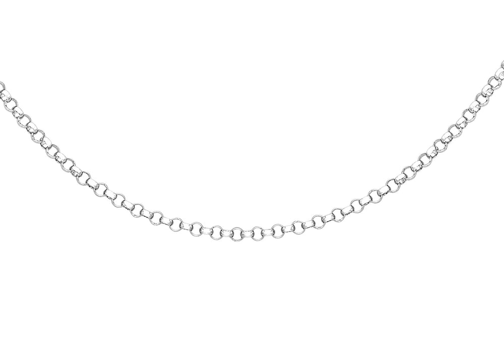 9ct White Gold Round Belcher  Chain 46m/18"9