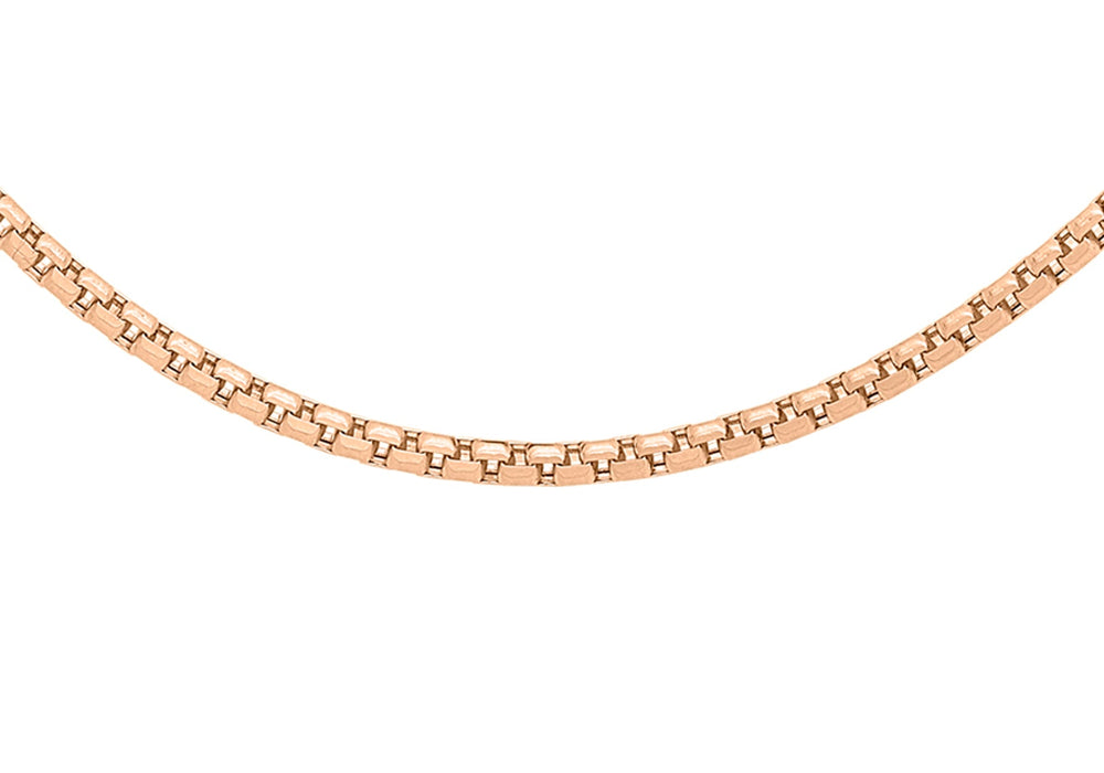 9ct Rose Gold 36 Diamond Cut Box Belcher  Chain 41m/16"9