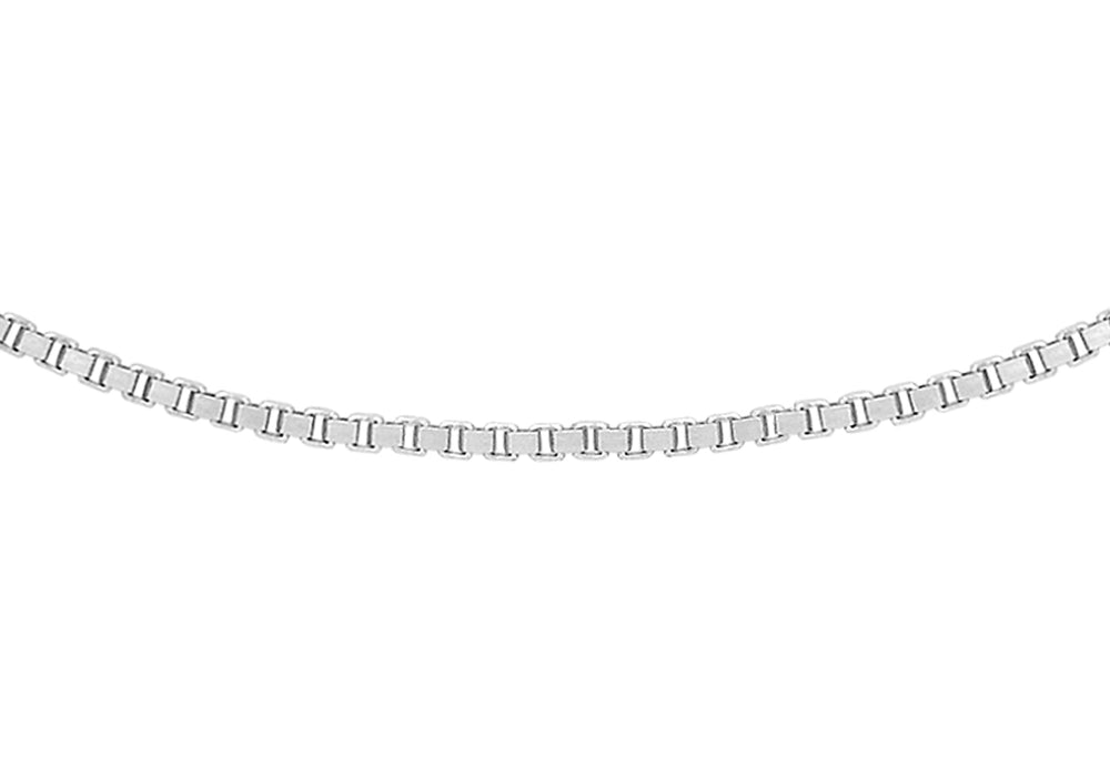 9ct White Gold 9 Venetian Box Chain Adjustable 41m/16"-46m/18"9