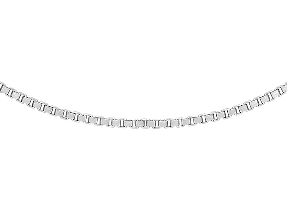 9ct White Gold 12 Venetian Box Chain Adjustable 41m/16"-46m/18"9