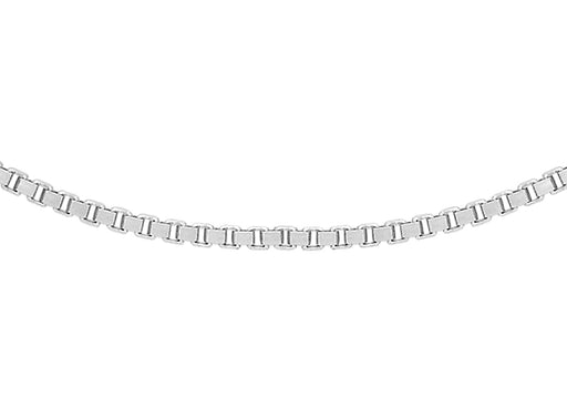 9ct White Gold 15 Venetian Box Chain Adjustable 46m/18"-51m/20"9