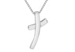 9ct White Gold Cross Slider Pendant on Box Chain Necklace  46m/18"9