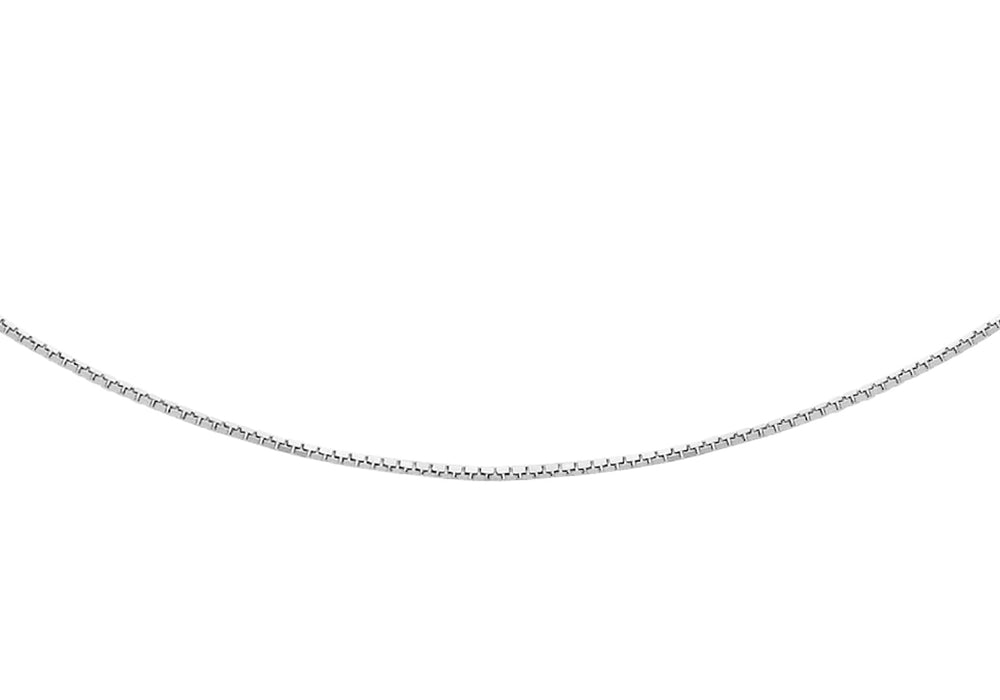 9ct White Gold 10 Mirror Box Chain 41m/16"9