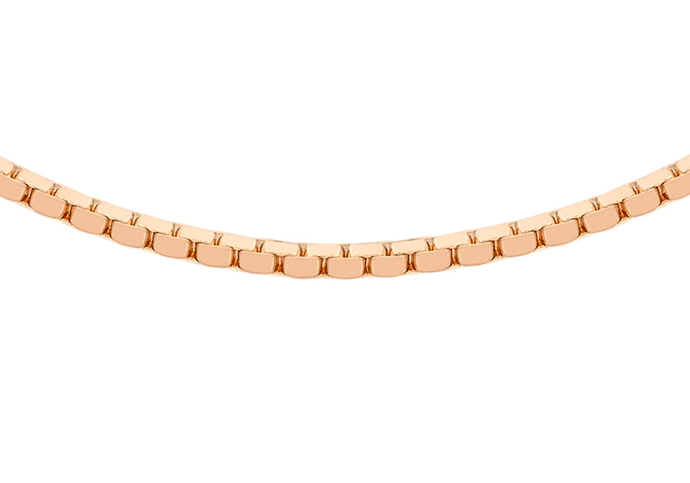 9ct Rose Gold 40 Mirror Box Chain 41m/16"9