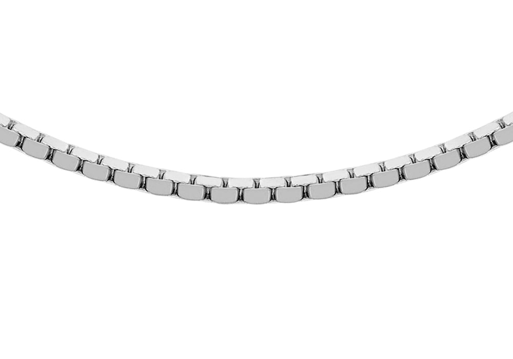 9ct White Gold 40 Mirror Box Chain 41m/16"9