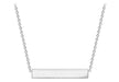 9ct White Gold 22mm x 3mm Horizontal Bar Pendant Adjustable Necklace  41m/16"-43m/17"9