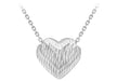 9ct White Gold 12.2mm x 11.2mm Diamond Cut Sliding Heart Necklace  44.5m/17.75"9