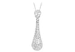 9ct White Gold Diamond Cut 6mm x 24mm Teardrop Necklace  44.5m/17.5"9