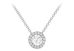 9ct White Gold Zirconia  7.6mm Sliding Pendant Necklace  46m/18"9