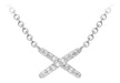 9ct White Gold Zirconia  riss Cross Necklace  46m/18"9