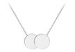 9ct White Gold 16.8mm x 10mm Double Disc Adjustable Necklace  41m/16"-43m/17"9