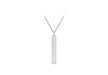 9ct White Gold 3mm x 20mm Vertial Bar Adjustable Necklace  41m/16"-43m/17"9