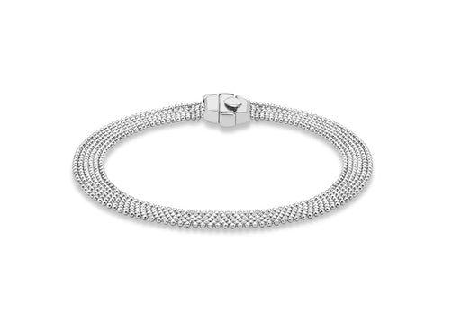 9ct White Gold Diamond Cut Six String Ball Chain Bracelet 19m/7.5"9