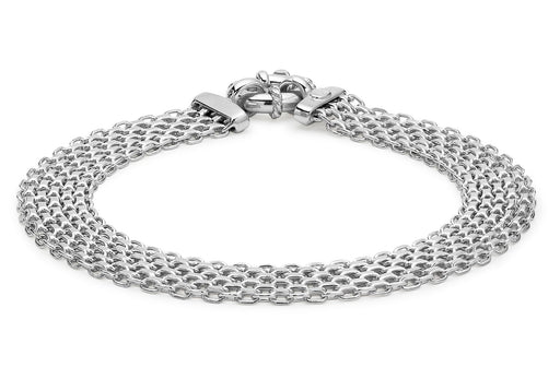 9ct White Gold Bismark Bracelet 19m/7.5"9