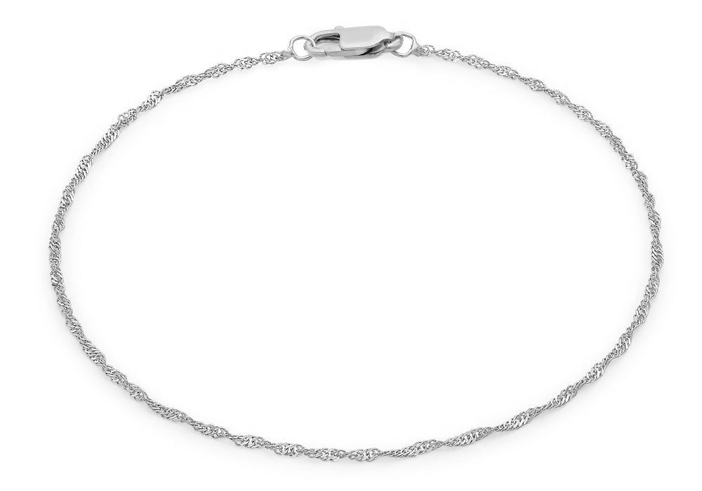 9ct White Gold Twist Curb Chain