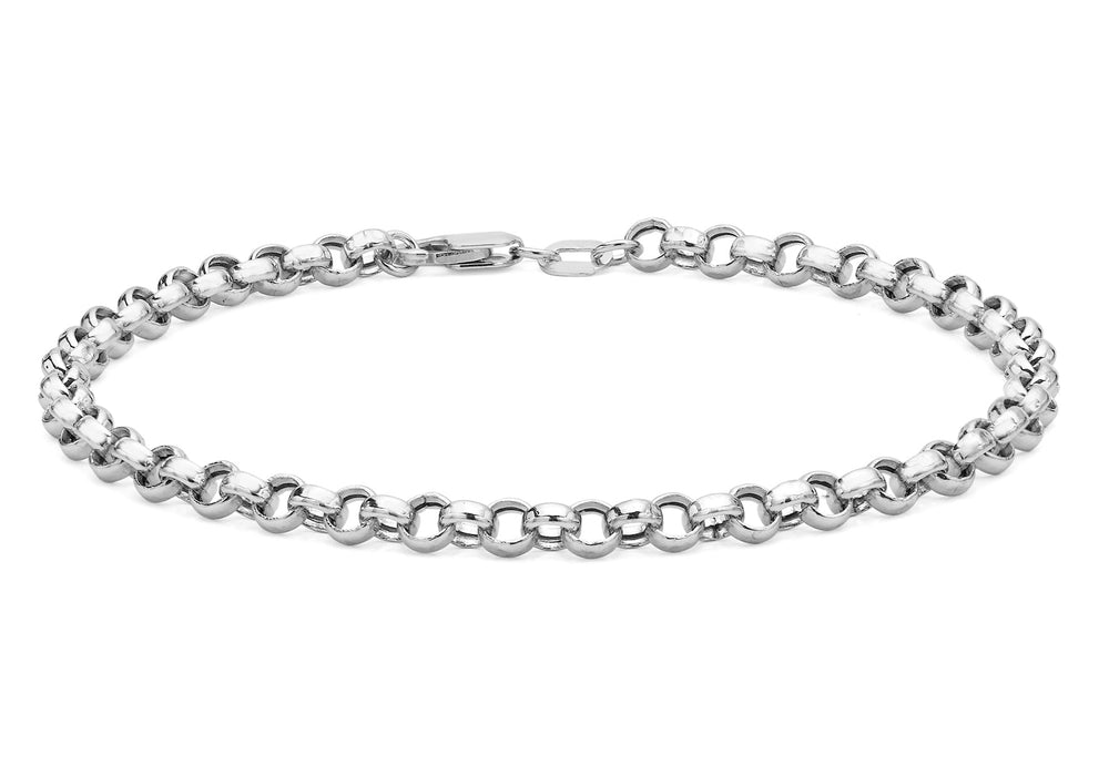 9ct White Gold Belcher  Bracelet 18m/7"9