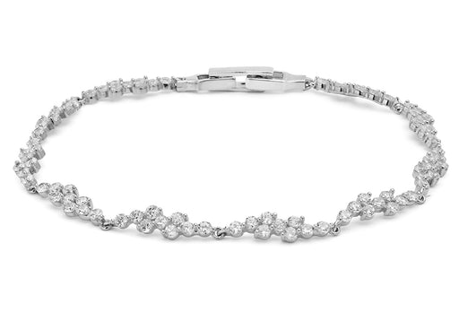 9ct White Gold Zirconia  Wave Bracelet 19m/7.5"9