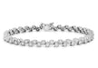 9ct White Gold 2mm Zirconia  Pentagonal Tennis Bracelet 19m/7.5"9