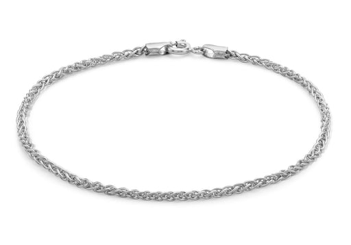 9ct White Gold 50 Spiga Chain Bracelet 19m/7.5"9