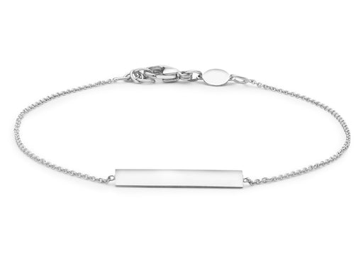 9ct White Gold Horizontal Bar Adjustable Bracelet 18m-19m/7"-7.5"9