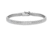 9ct White Gold Zirconia  Double Row Bracelet 18m/7"9