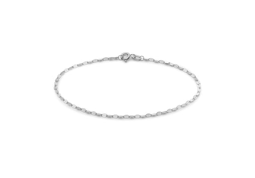 9ct White Gold Sparkle Forzatina Chain Bracelet 18.5m/7.25"9