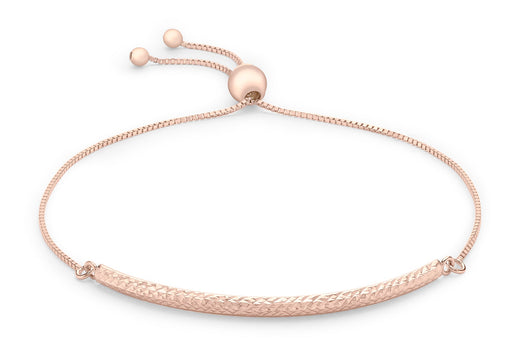 9ct Rose Gold Box Chain and Diamond Cut Adjustable Bracelet