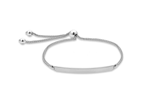 9ct White Gold Spiga ID Bracelet 9,5"9