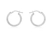 9ct White Gold 15mm Cobra Textured Creole Earrings