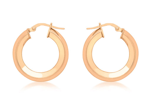 9ct Rose Gold 22mm Square Tube Creole Earrings