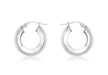 9ct White Gold 18mm Square Tube Creole Earrings