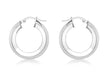 9ct White Gold 22mm Square Tube Creole Earrings