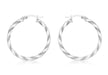 9ct White Gold 30mm Twist Creole Earrings