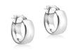 9ct White Gold 14mm Band Creole Earrings