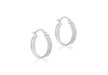 9ct White Gold Stardust 17.5mm Creole Earrings