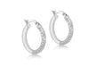 9ct White Gold 19.5mm Diamond Cut Creole Earrings