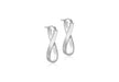 9ct White Gold Twist Oval Hoop Creole Earrings