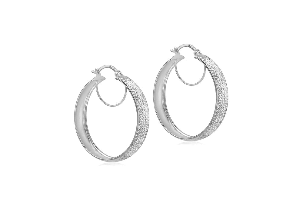 9ct White Gold 6mm Round Disc Earrings