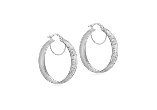 9ct White Gold 6mm Round Disc Earrings 