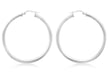 9ct White Gold 40mm Polished Creole Earrings