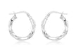 9ct White Gold 17mm Twist Creole Earrings