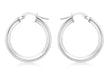 9ct White Gold 21mm Hoop Polished Creole Earrings