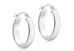 9ct White Gold Polished Oval Creole Earrings