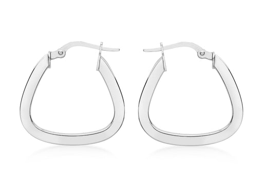 9ct White Gold Polished Creole Earrings