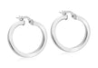 9ct White Gold 19mm Creole Earrings