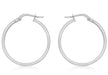 9ct White Gold 30mm Polished Creole Earrings