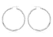 9ct White Gold 37mm Twist Round Creole Earrings