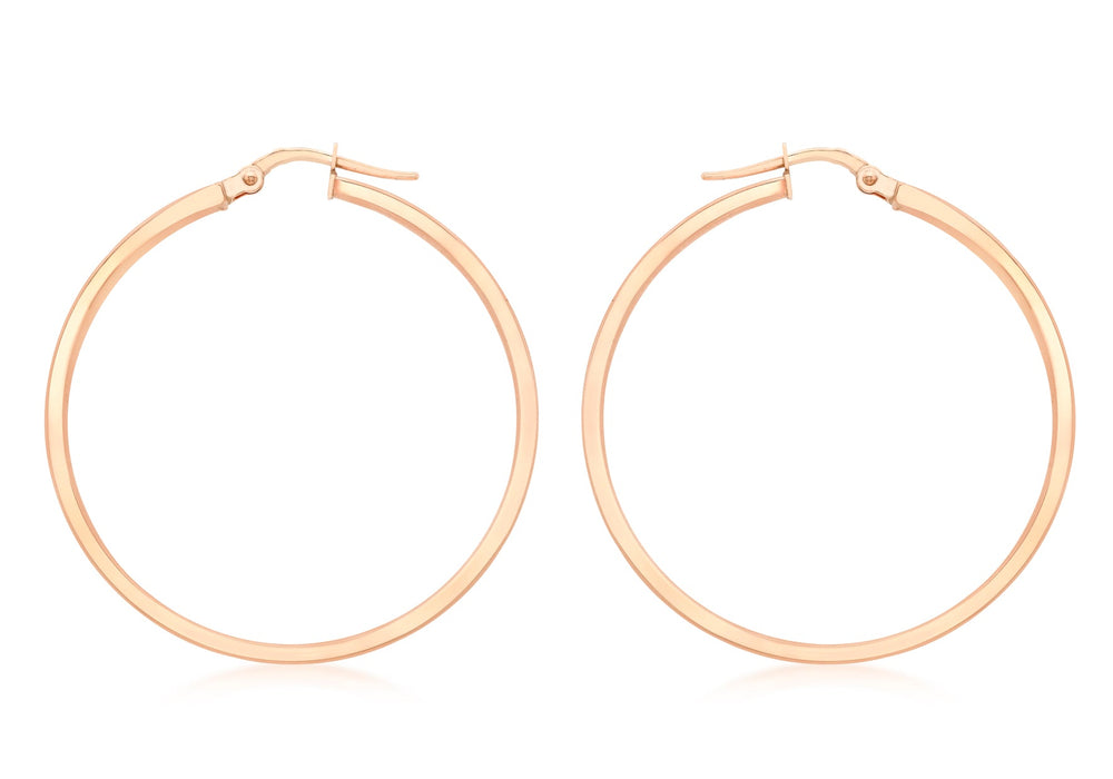 9ct Rose Gold 35mm Creole Earrings